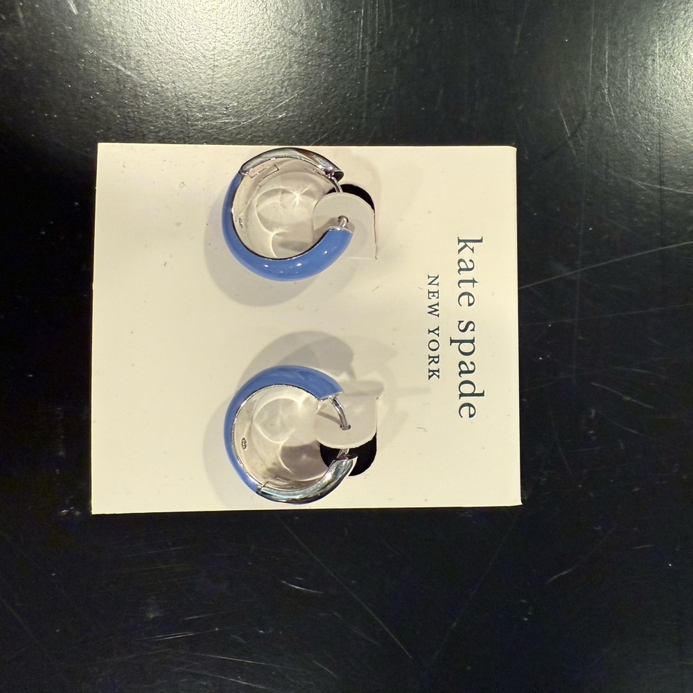 Kate Spade Blue and Silver Hoop Earrings